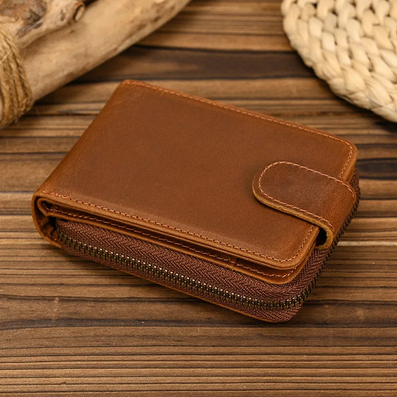 

Fashion men's wallet genuine leather men's purse for men credit card holder male purse slim vingate wallet short money wallet