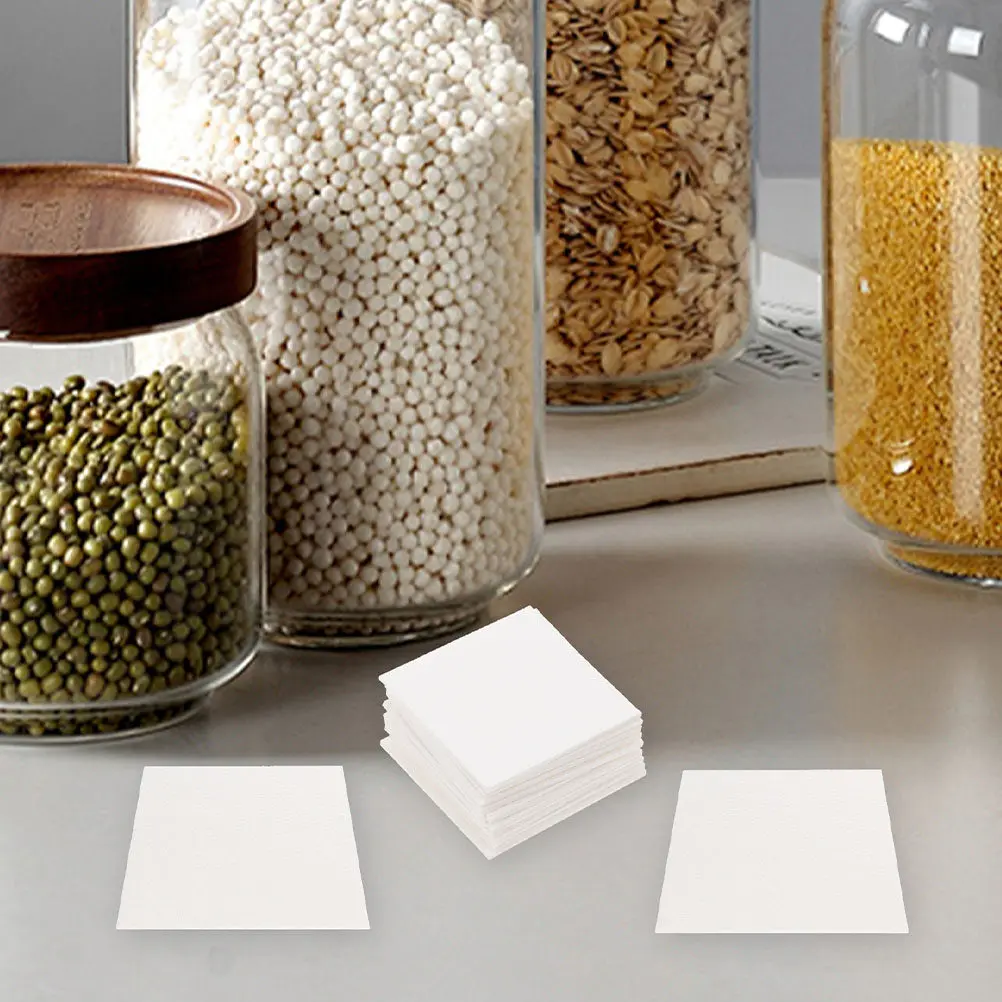 100Pcs Multifunctional Plant Fibre Desiccant Sheets Moisture Absorbers for Food Storage Biscuit Chips Seasoning Pet Food Drying