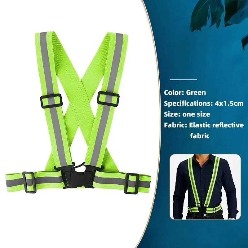 Cycling Reflective Vest High Visibility Safety Vest for Night Riding Running Bicycle Motorcycle Outdoor Sports Vest Elastic Band