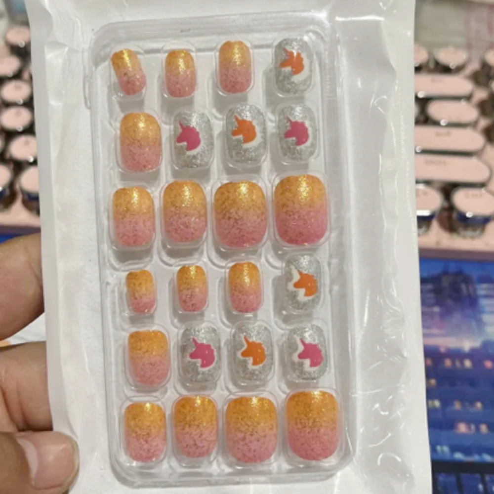 

24pcs Press On Full Cover Self Adhesive Manicure Tips Fake Nails Nail Art False Nails