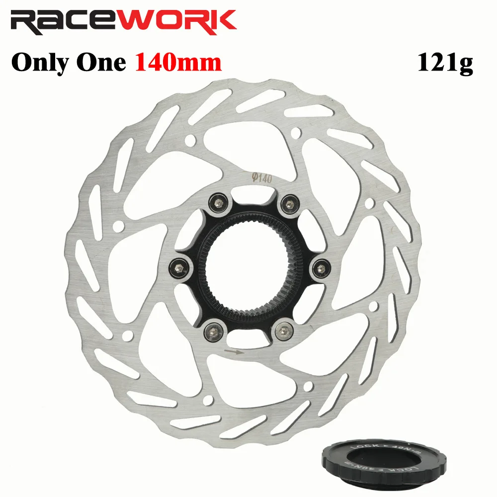 RACEWORK Center Lock Ultraleichte Bremsscheibe mit Wärmeableitung für MTB-Rennrad 140 mm/160 mm Hochleistungsbremse