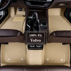 Custom Leather Car Floor Mat For Volvo XC40 XC60 XC90 C30 S40 Auto Carpet Rugs Foot Pads Parts Interior Details Accessories 차량용품