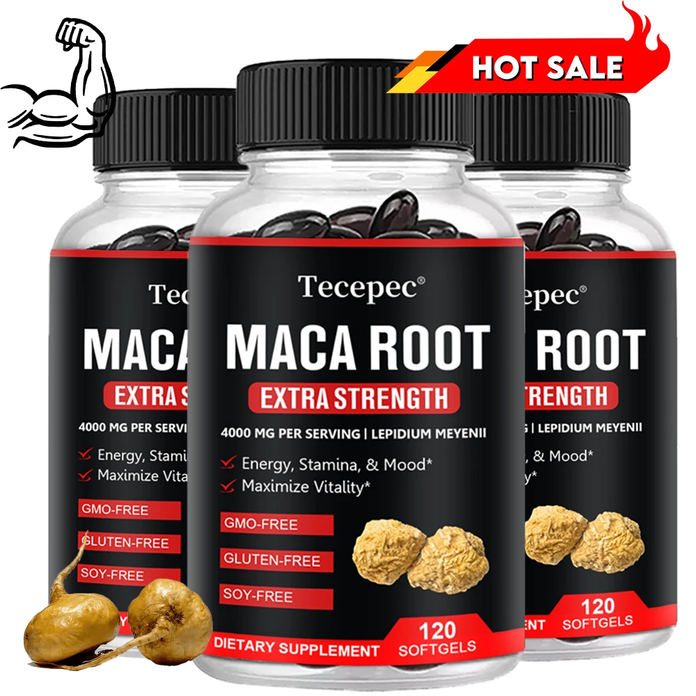 Maca Root Capsules for Men and Women To Help Boost Energy and Performance, Made with Black, Red and Yellow Maca