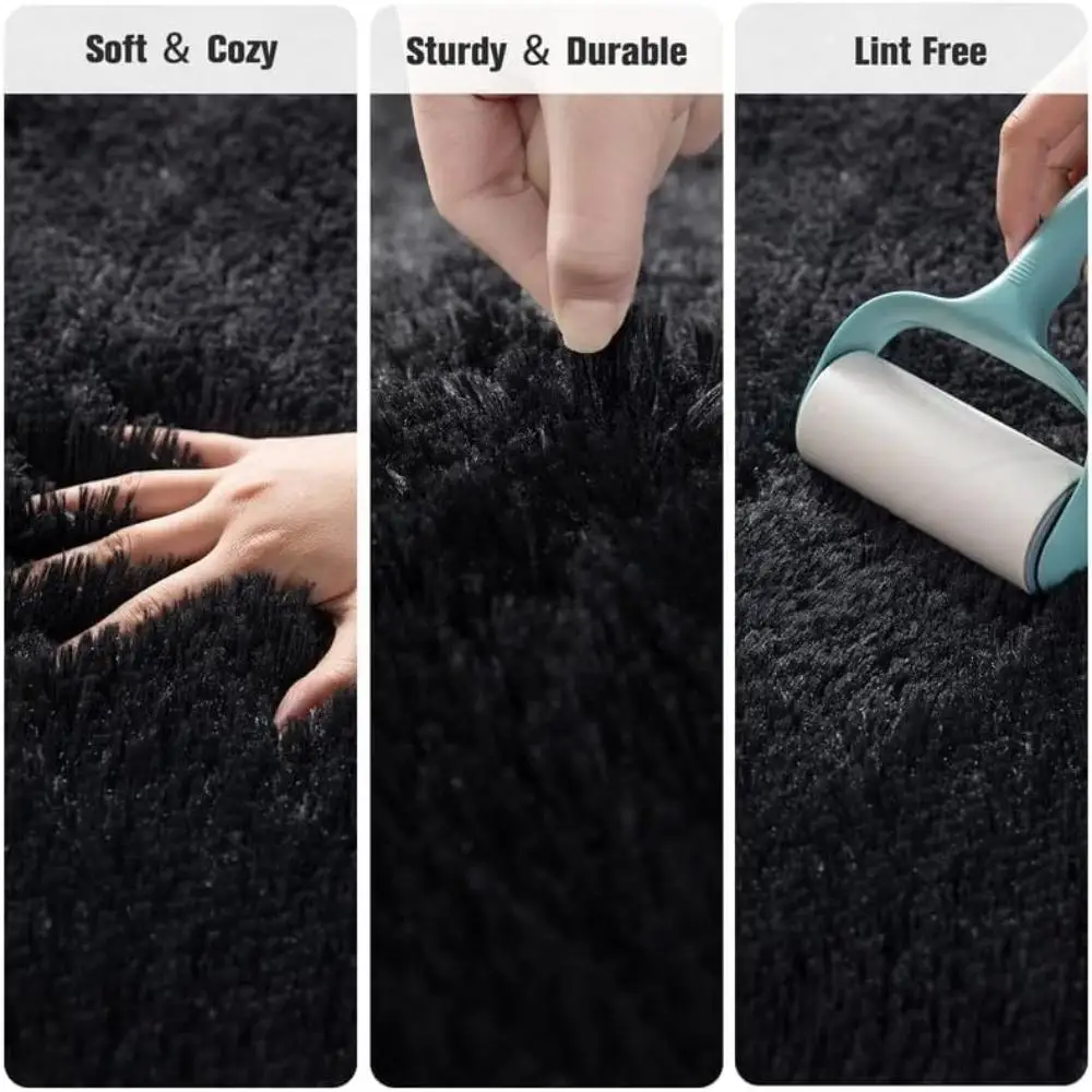 VIKAMA Modern Shaggy Carpet Living Room Sofa Coffee Table Blanket Bedroom Soft Fluffy Baby Crawling Mat Winter Home Decoration