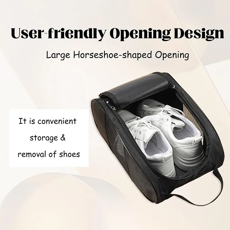 Waterproof Outdoor Golf Shoe Bag With Zipper and Breathable Mesh Portable Shoe Bag to Store Sports Accessories Football Shoe Bag