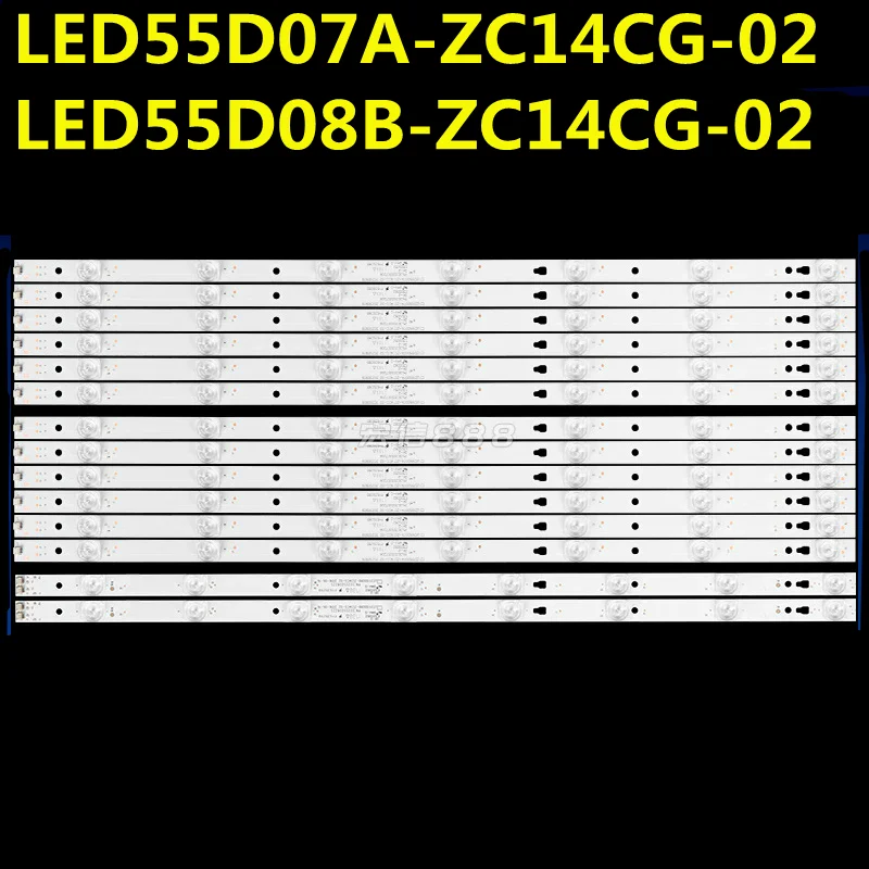 14PCS LED Strip LED55D07A-ZC14CG-02 LED55D08B-ZC14CG-02 H55V7000 LE55D8810 LE55M50S JVC LT-55C550 MHDV5533-U4