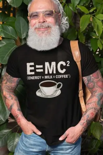 Funny Energy milk coffee science T-shirt energy equivalence Tee E = mc2 Gift tee