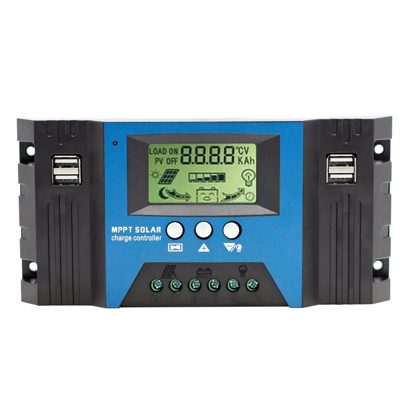 MPPT Solar Controller 12V/24V Auto 100A LCD Battery PV Cell Panel Charger Regulator Lamp 100W 200W 300W 500W