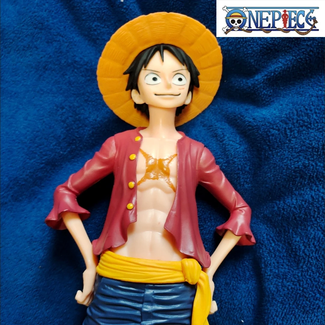 Nova figura de Anime de uma pieza de 28cm, Smiley confiante Luffy, muñeca que cambia de cara de tres formas, modelo de estatuil