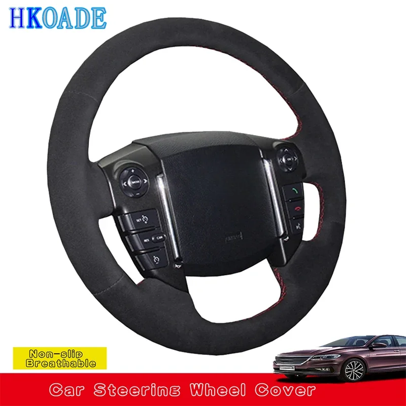 Customize DIY Suede Leather Car Steering Wheel Cover For Land Rover Discovery 4 2010-2016 Range Rover Sport 2010 Car Interior