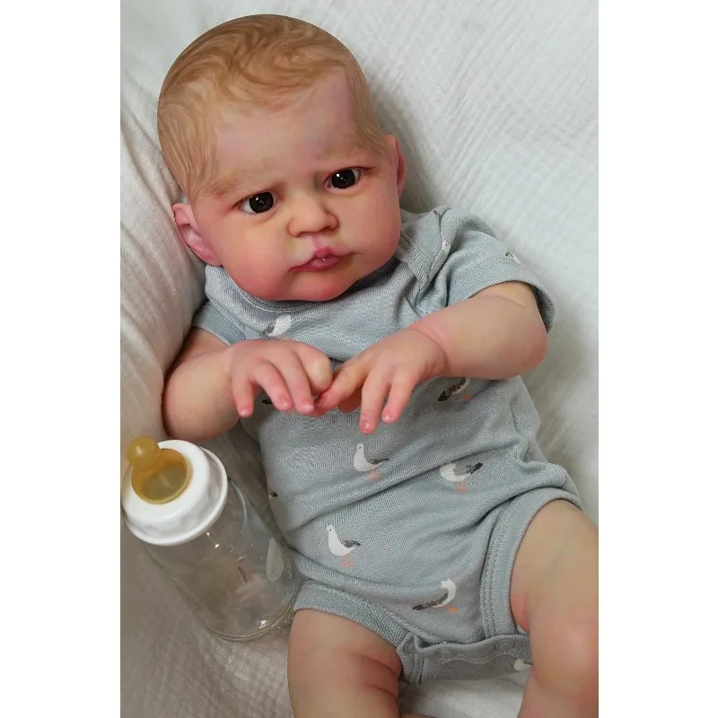 19inch Heron Blank Doll Kit Lifelike Awake Baby Unpainted Unfinished Doll Parts DIY Baby Toys