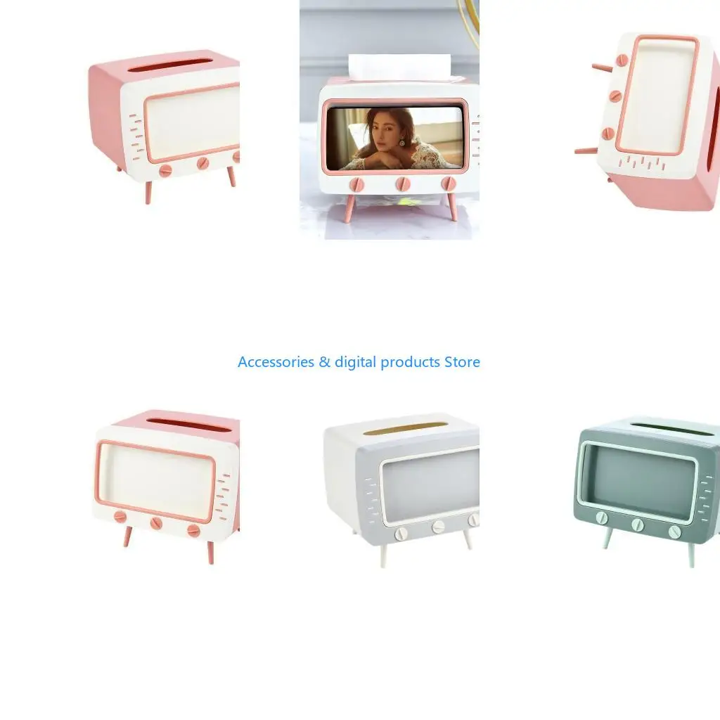 77JD Desktop Paper Holder with Stand Multifunction Tissue Storage Case