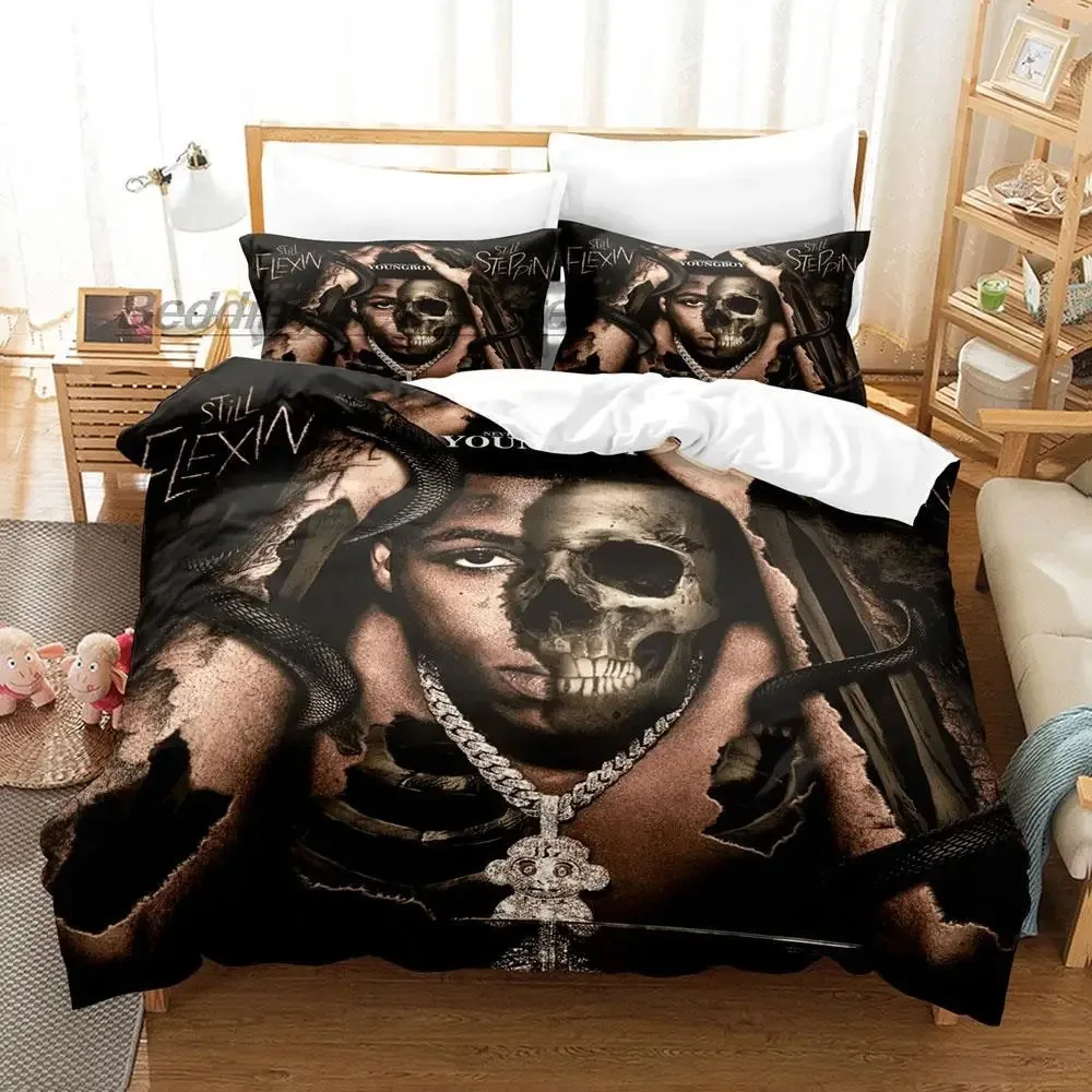 Rap YoungBoy Never Broke Again Bedding Set Single Twin Full Queen King Size Bed Set Aldult Kid Bedroom Duvetcover Sets 3D Print