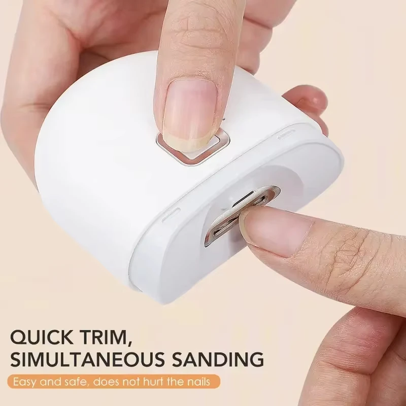 Electric Nail Clipper Grinding and Polishing with Light Automatic Nail Trimmer Rechargeable Nail Cutter Manicure for Baby Adult image 2
