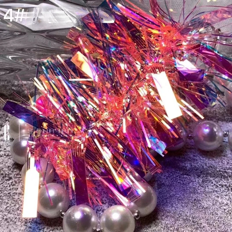 4 Kleurverloop Aurora Cellofaan Nagelstickers, Spiegelontwerp Gebroken Glazen Nagelstickers 3d Gebroken Glas