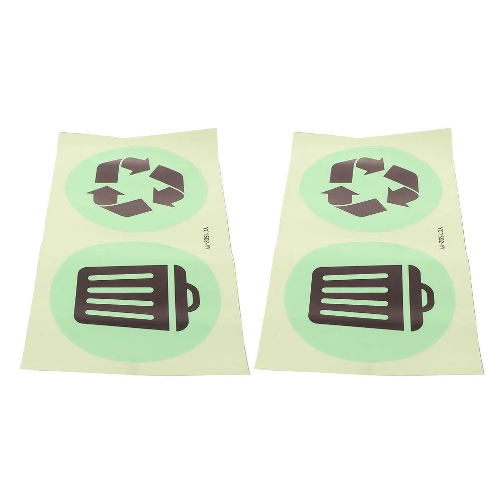 

1 Set Glow In The Dark Trash Bin Stickers Waterproof Recycle Labels For Kitchen Garbage Cans Self-Adhesive Waste Management