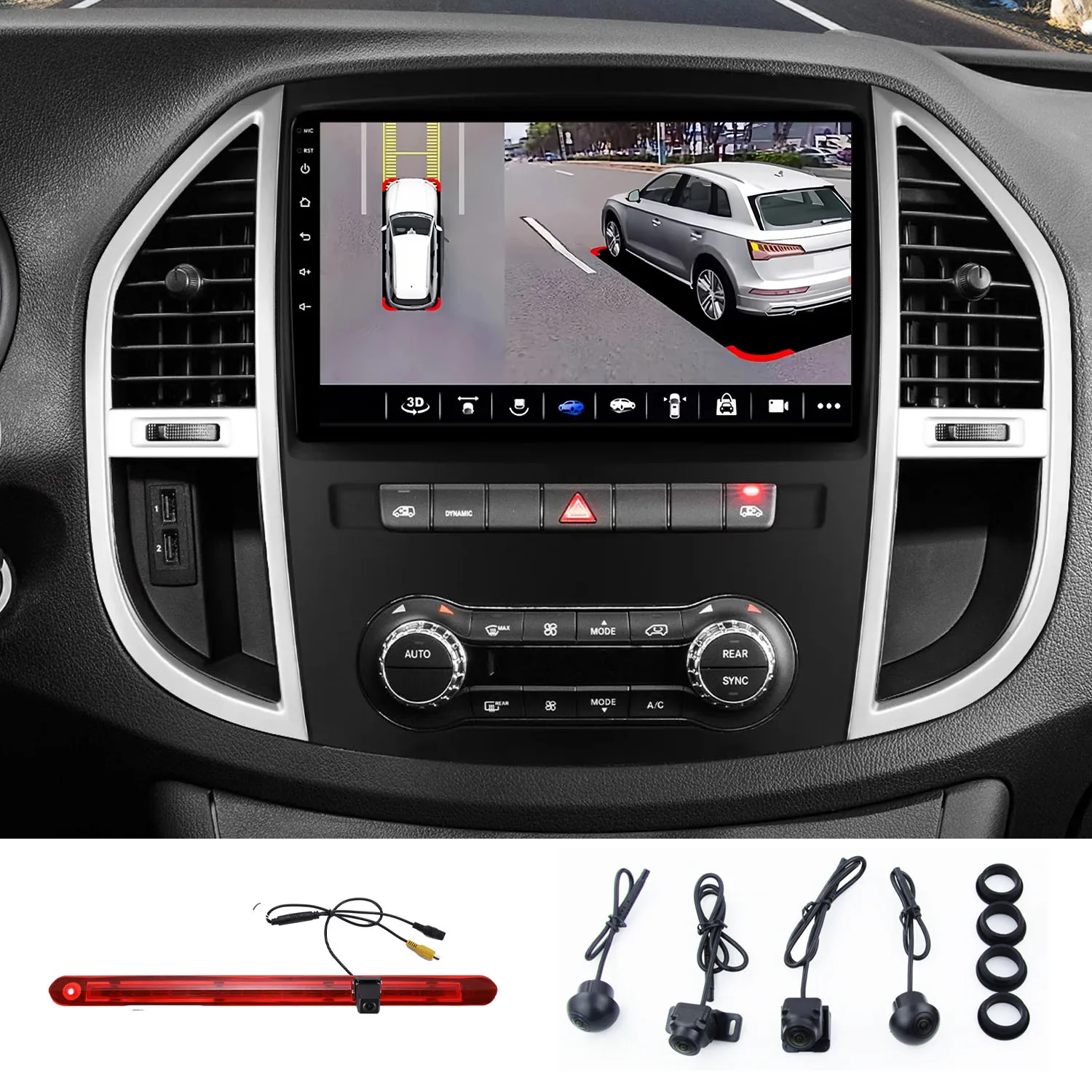 Android Car radio Carpaly GPS Navigation 360°camera For Mercedes Benz V Class Vito W447 108 110 111 116 119 120 124 eVito Mixto