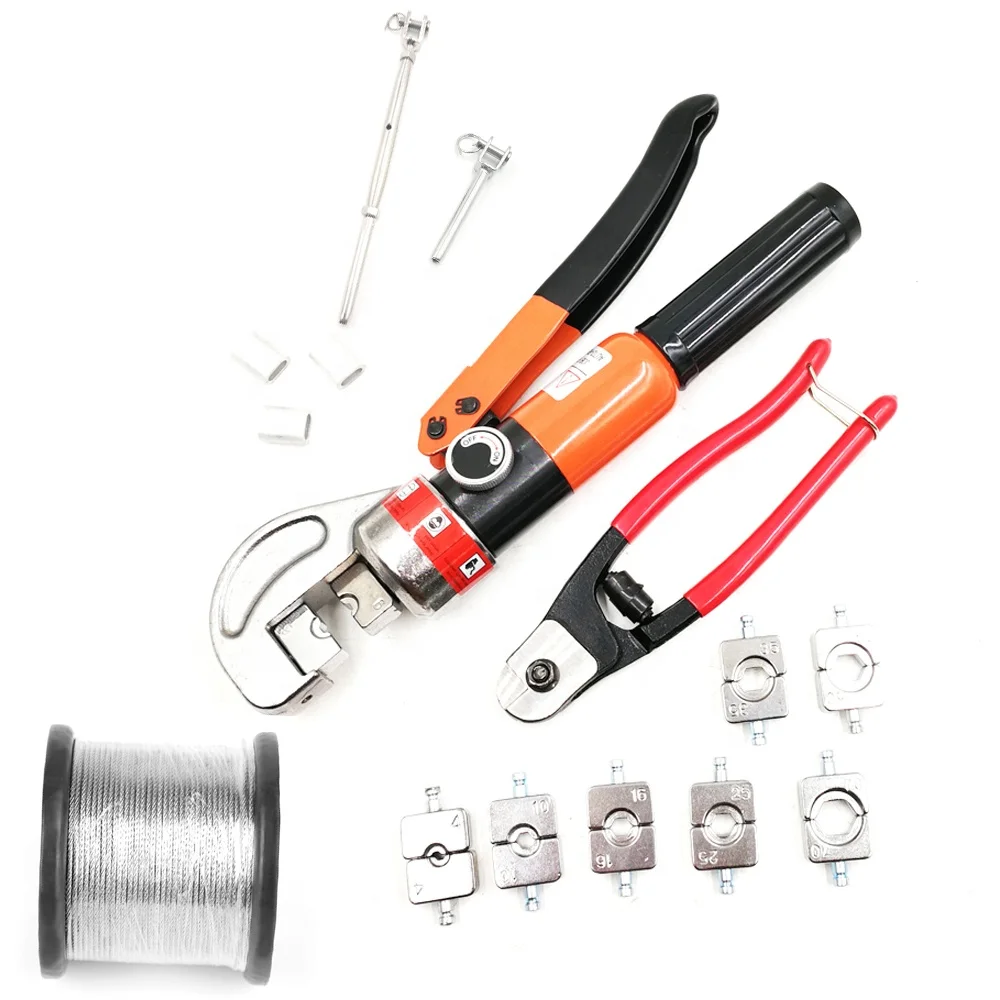 KIT-70C Hydraulic Wire Rope Crimper for 4-70mm Stainless Steel Hydraulic Cutting Crimping Tool Set in stock
