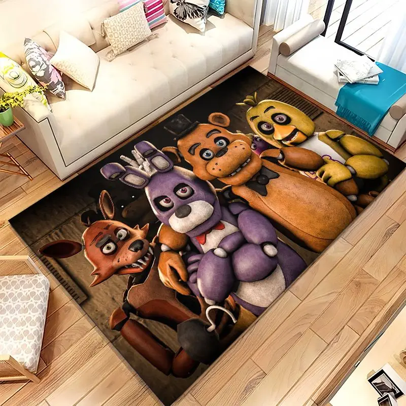 Horror Game F-FNAF Fazbear Soft Non-Slip Large Area Rug for Living Room,Bedroom Playroom Carpet Mat for Sofa,Home Decor Gift