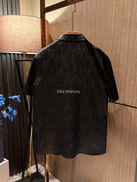 Summer new men's high-quality high-end mulberry silk short-sleeved shirt