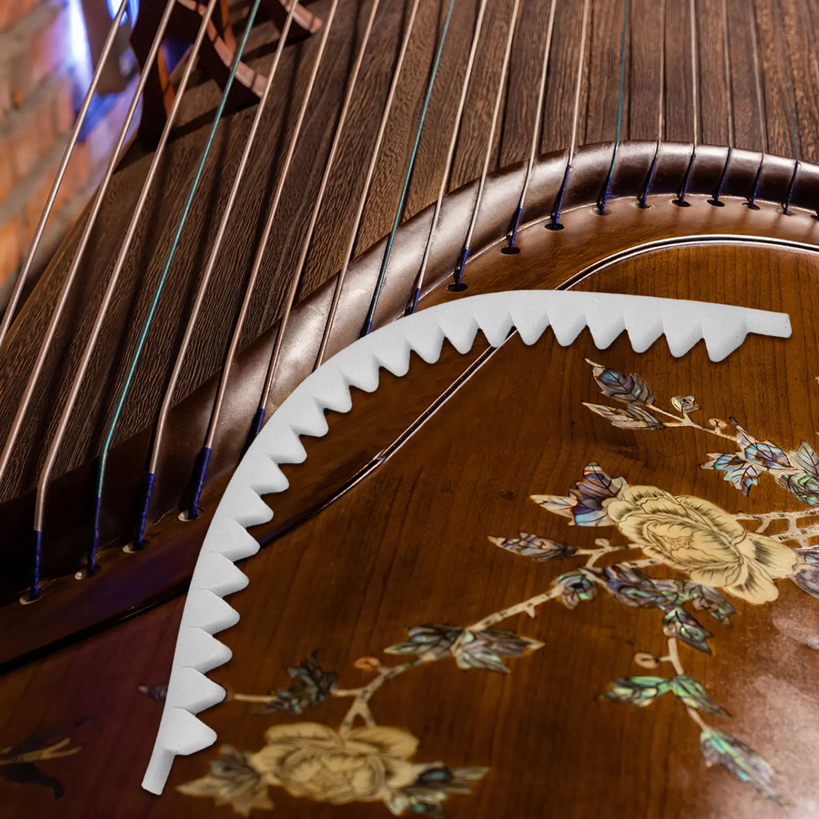 Guzheng Mute Strip Transparent Silicone Sound Absorbing Practice Tool for Home Studio Silent Training Guzheng Soundproofing