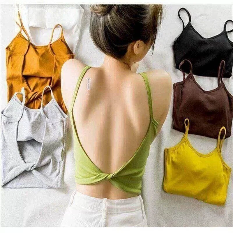 Summer Special Sunbathing Back Shirt Outdoor Wearable with Chest Pad Show Back Strap Vest Luxury Style Regenerated Cellulose ...