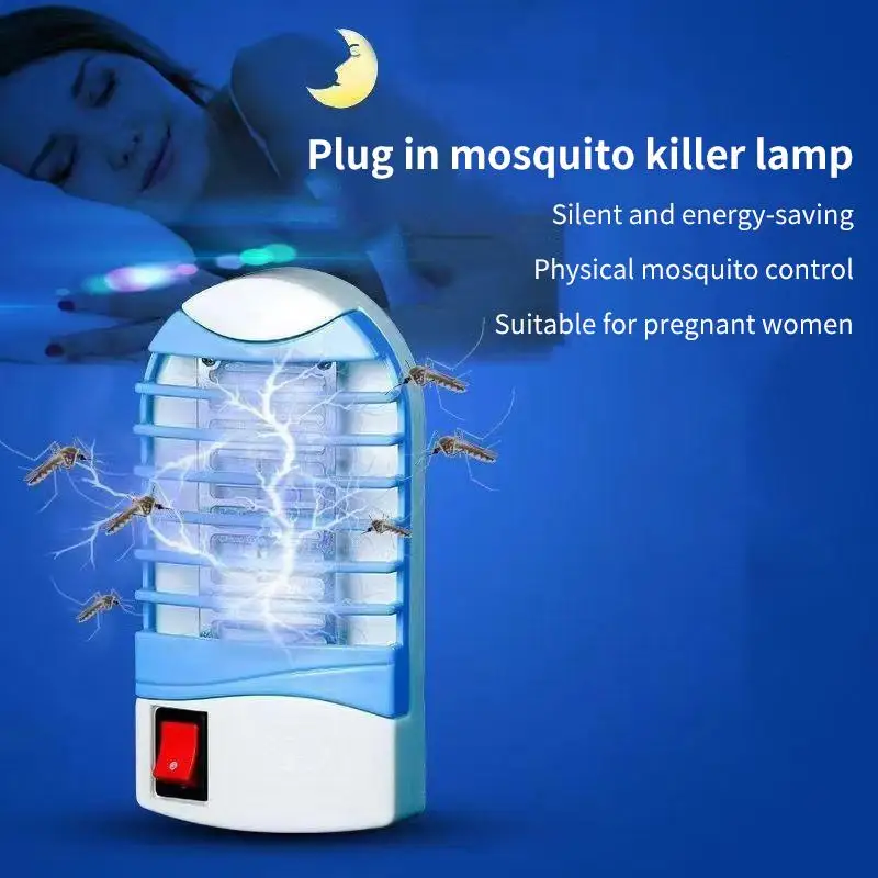 1Pc Mosquito Killer Lamp Electric LED Fly Trap Zapper  Killer Repellent Plug Home Bedroom Mute Anti Mosquito Lamp.
