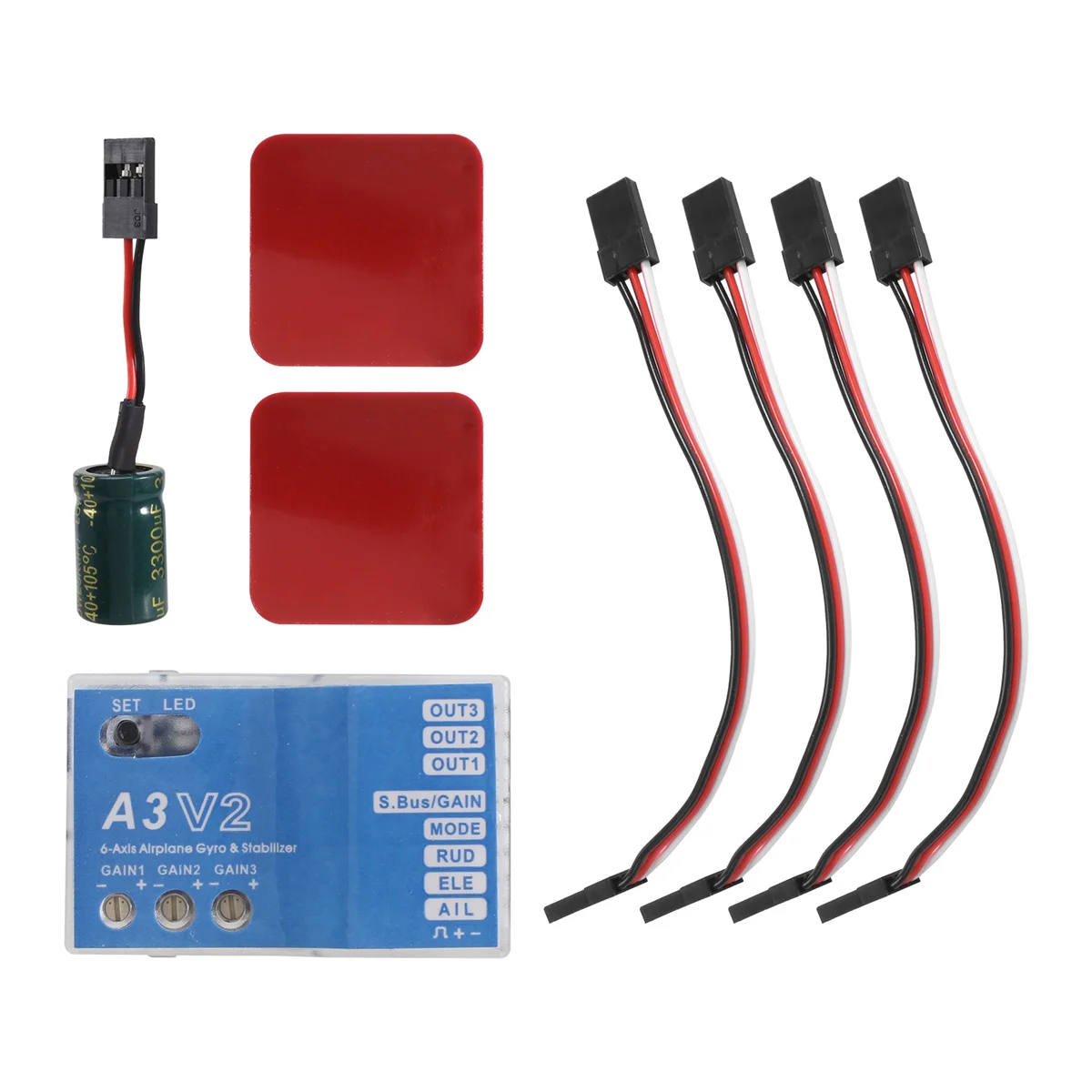 

New A3 V2 flight controller stabilizer 4 flight modes for RC airplane Airplane RC Metal gift accessory for RC lovers