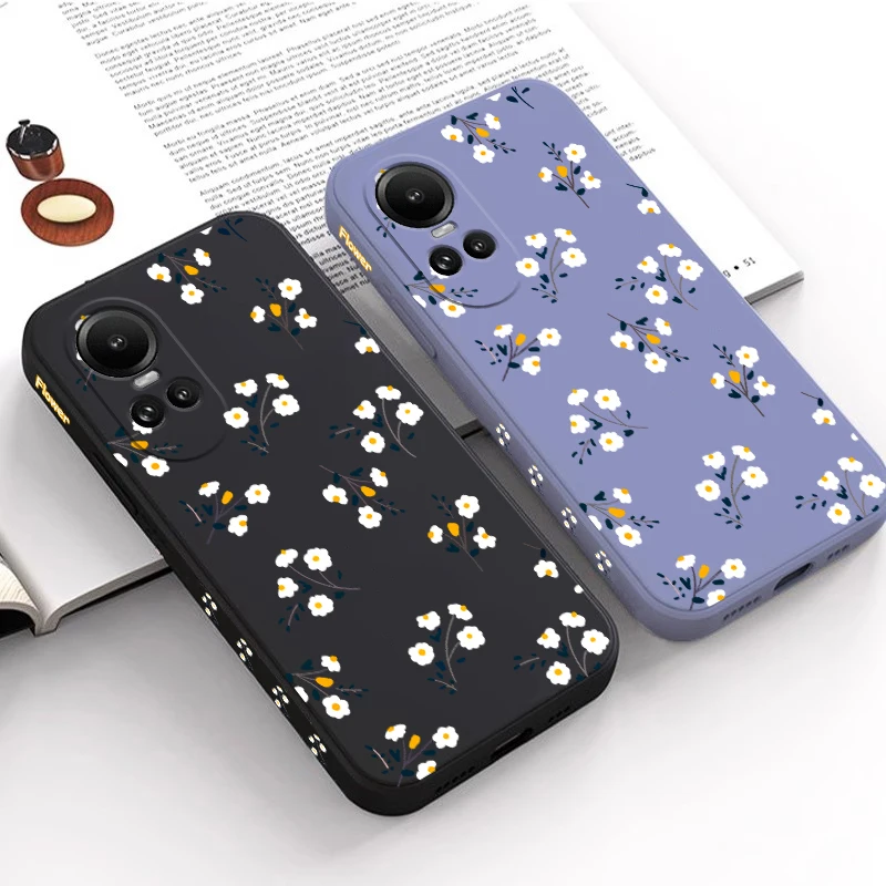 Reno 10 Stunning Flower Silicone Phone Case For OPPO Reno 5 5Pro 7Z 7Lite 8T 8Pro 12 12Pro 10 10Pro 10ProPlus 6 5F 4 8 7 Cover