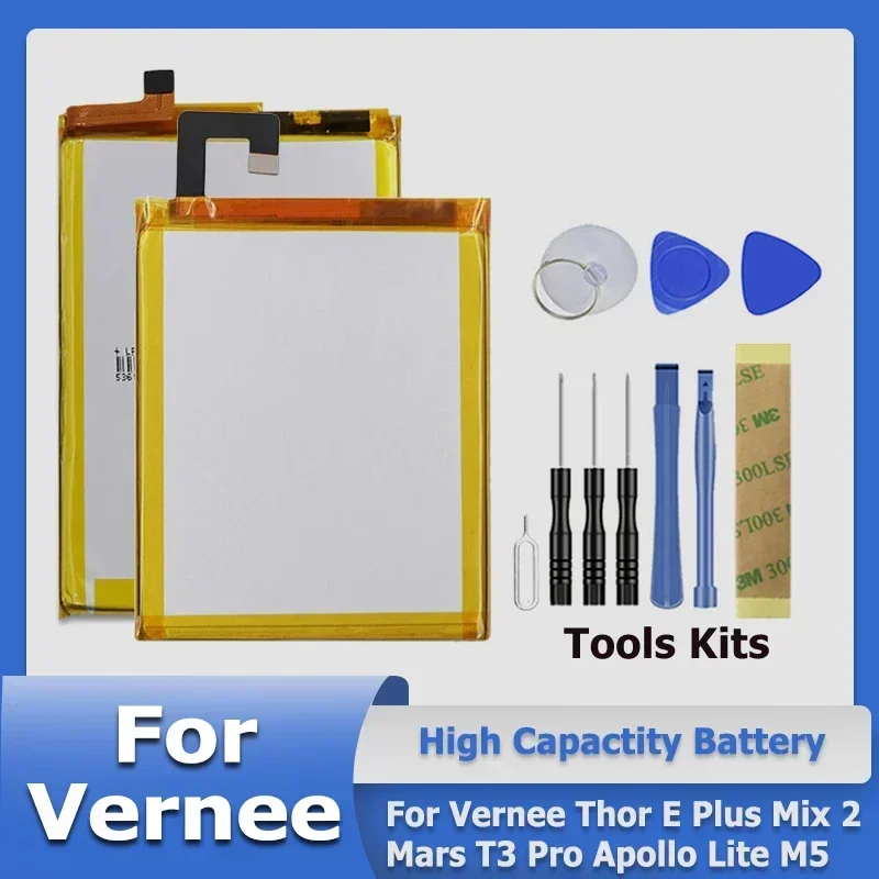 XDOU VerneeThor VerneeM5 VerneeMix2 Battery For Vernee Thor E Plus Mix 2 Mars T3 Pro Apollo Lite M5 Bateria + Tool Kit