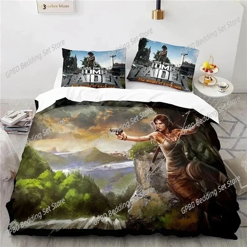 3D print Game Tomb Raider Bedding Set Single Twin Double Queen King Cal King Size Bed Linen Set