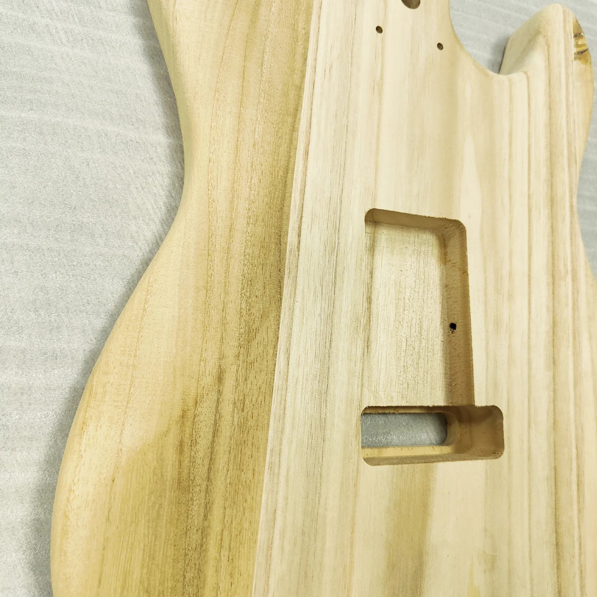 Unfinished  Left Handed Guitar Body Paulownia Wood Blank for ST Electric Guitar Body Custom Paint Build