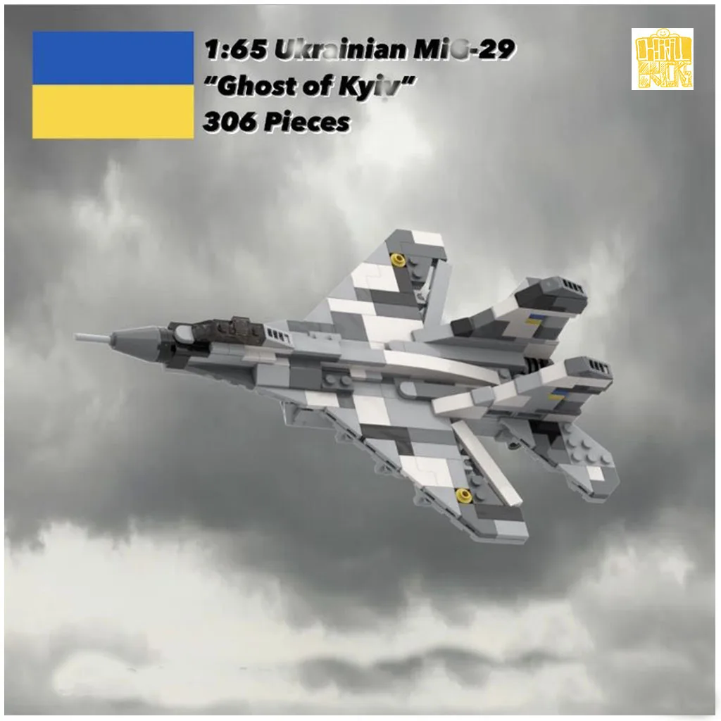 MOC-104205 ukrainische Luftwaffe m20 Flugzeug 1:65 Modell mit PDF-Zeichnungen Bausteine Ziegel DIY Spielzeug Geburtstag Weihnachts geschenke