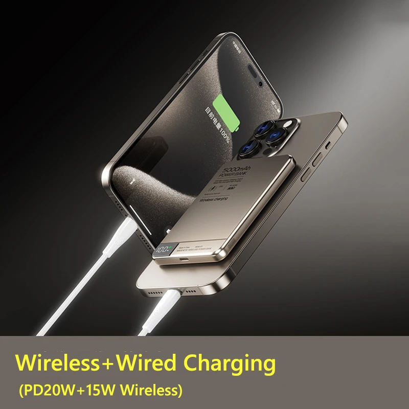 New Magnetic Power Bank 10000mAh Portable Charger Fast Charging Powerbank External Battery Pack for iPhone 16 pro Xiaomi Samsung