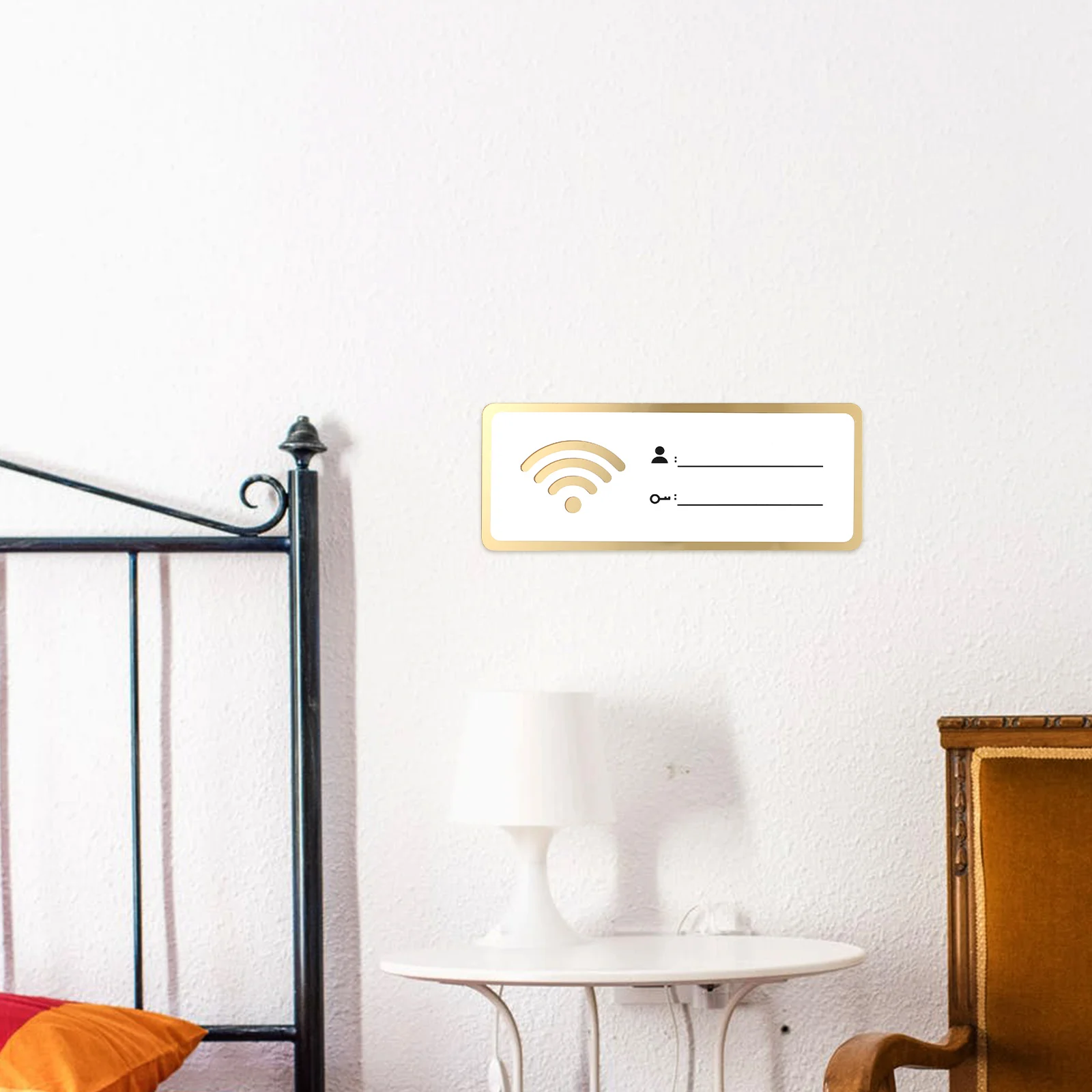 WiFi Password Sign Acrylic Wall mounted Network Coverage Indicator 8x20cm Chalkboard Sticker Removable Marker Write Erase Home