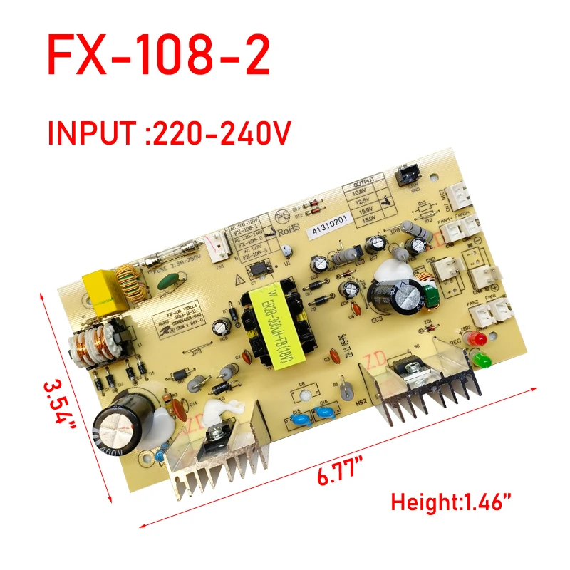 Placa de Circuito Fx1082-220 v 240v da Fonte de Alimentação do Refrigerador da Placa de Alimentação da Placa Principal do Armário do Vinho Tinto 15.9