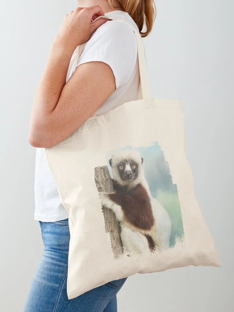 Madagascar Sifaka Lemur Tote Bag canvas tote bag Cloth bag custom fabric Canvas Tote