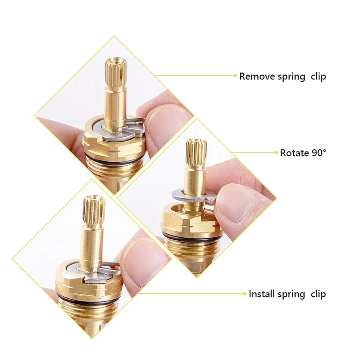 

ABNJ 994053-0070A Bath Kitchen Faucet Replacement Valve , 4Z-24H Hot and Cold Brass Replacement Stem