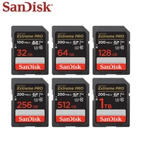 SanDisk-tarjeta SD Extreme Pro para cámara Digital, 512GB, 256GB, 128GB, Clase 10, U3, 64GB, SDXC, SDHC, 32GB