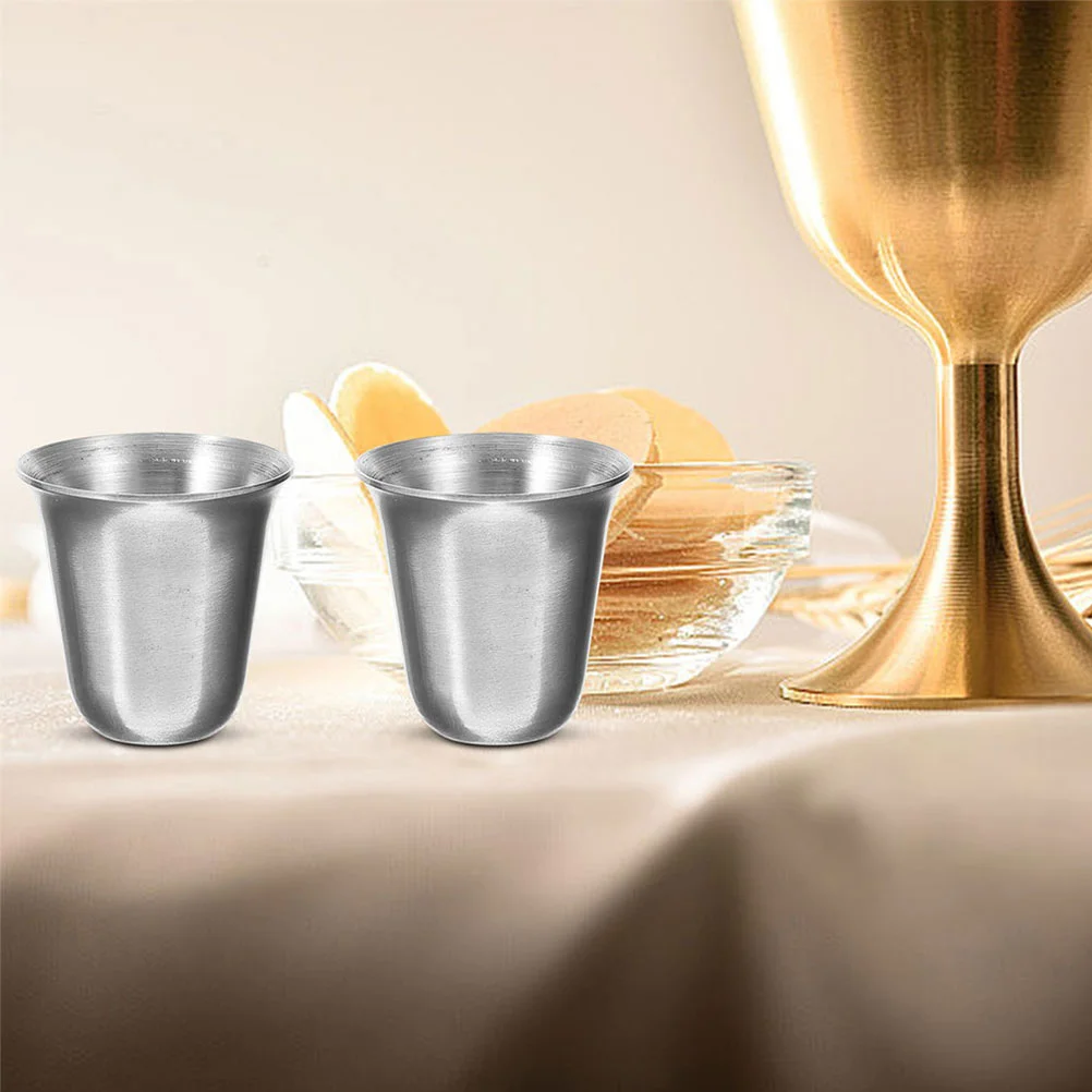 10 Pcs Dinner Plate Chalice Communion Supplies Stainless Steel Stackable Cup Multi-function Communions