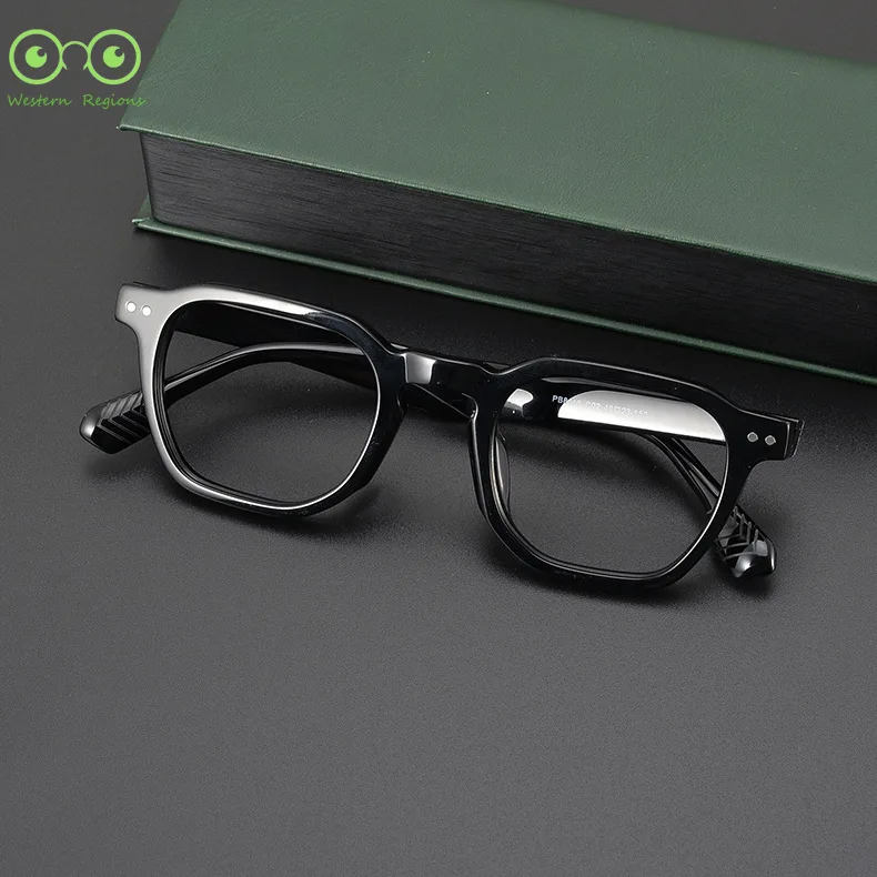 

Japanese retro black acetate myopia glasses frame men's popular small frame square glasses frame women outdoor travel