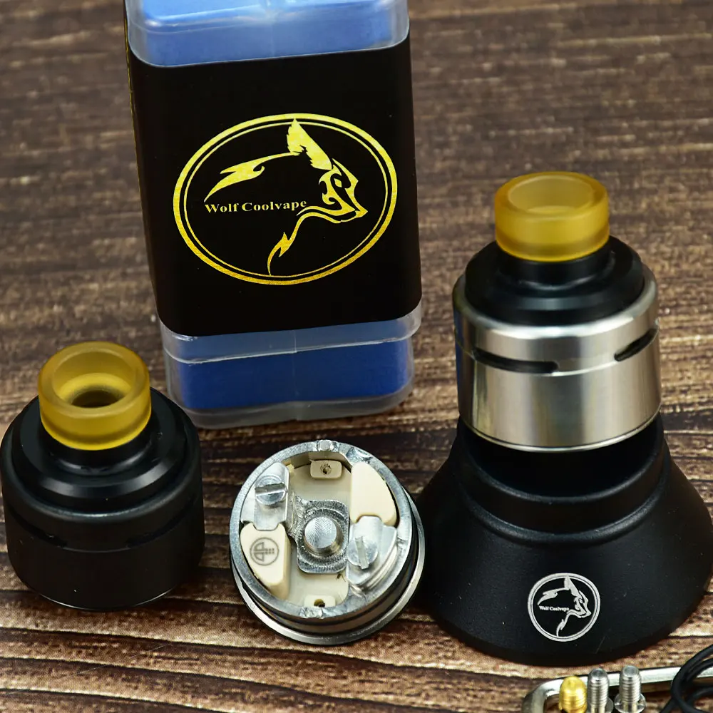 

Испаритель wolfcoolvape Squi RDA mtl, бак для вейпа с регулируемым потоком воздуха, 22 мм, 316ss, с BF Pin