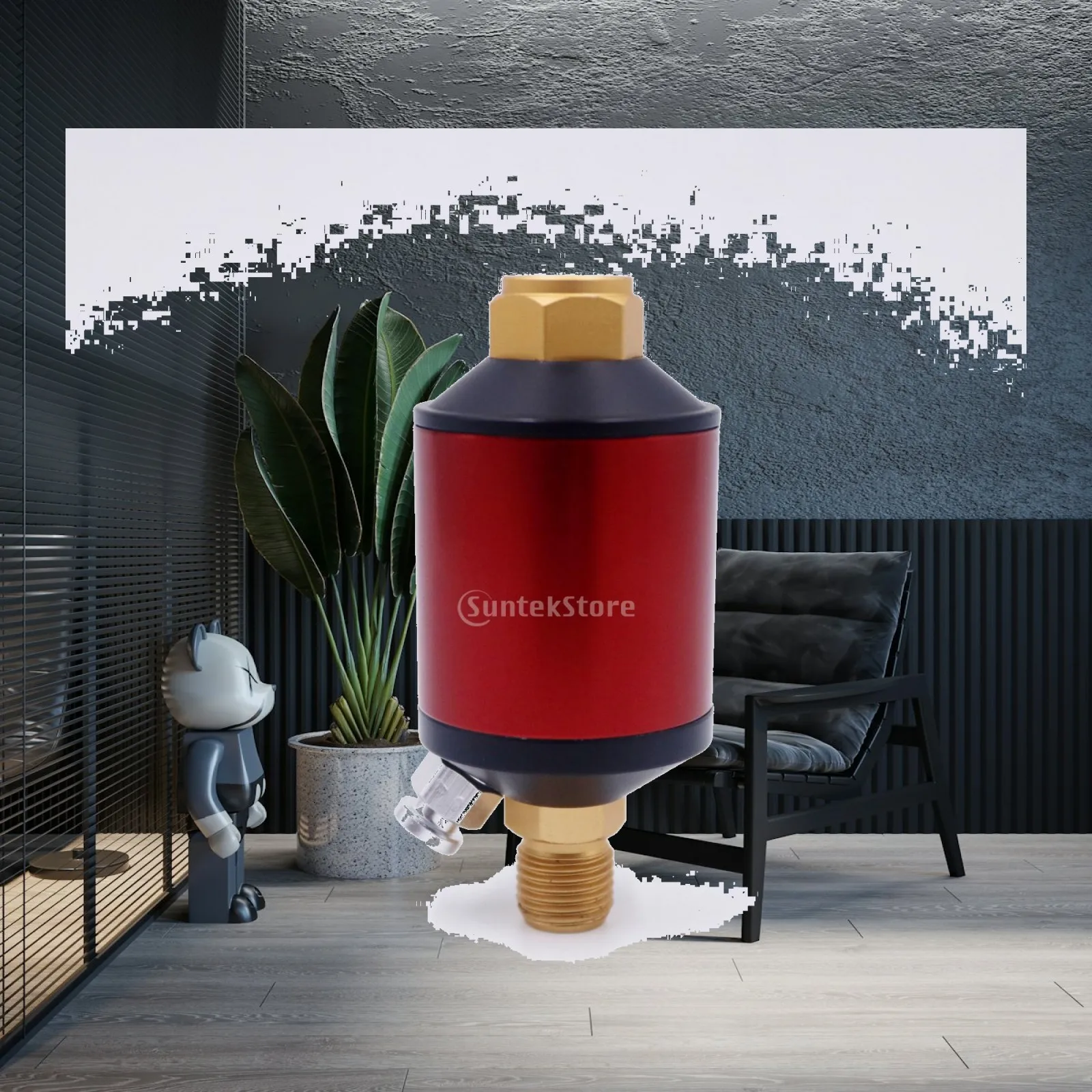 Pneumatic Air Water Oil Separator with 1/4 Thread Adjustable Pressure Gauge Spray Valve Mini Moisture Filter for Inlet Tools