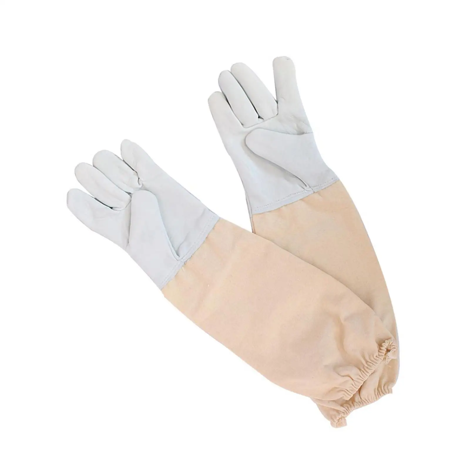 Comfortable Beekeeper Gauntlets Breathable Canvas Gloves Anti Bee Pricks Reusable Protective Sleeves for Beekeeping Work