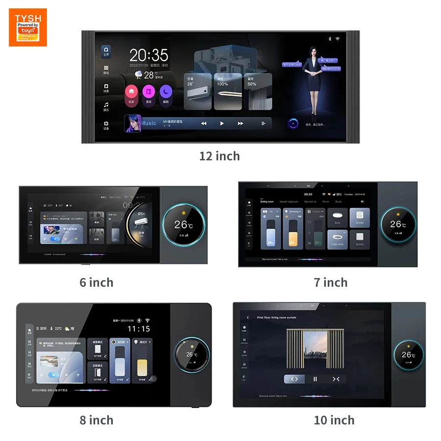 TYSH Tuya Smart Home Devices Multi-functional Touch Screen Control Panel Central Controller For Intelligent Scenes Switch