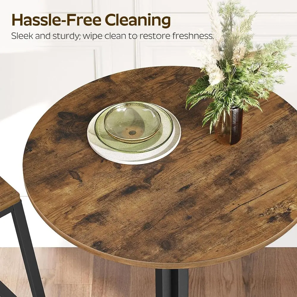 Round Bar Table Set of 4, Counter Height Pub Table, Bar Height Cocktail Table, Versatile Use, for Dining Room, Kitchen, Bar, Pub