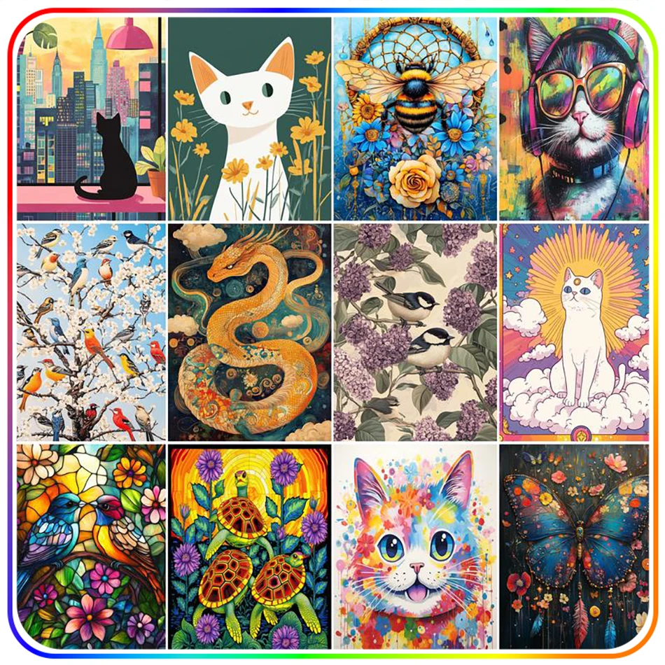 

SDOYUNO Diamond Painting Set For Beginner Simple animal patterns Crystal Diy Set Stitch Diamond Mosaic Kits 5D Diamond Pictures