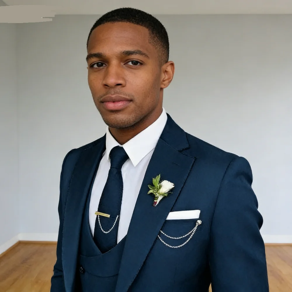 

Bonito Men's 3-Piece Terno Unique Breasted Blazer Outfits Casual Daily Fashion Fitted Wedding Ceremony Business Suit