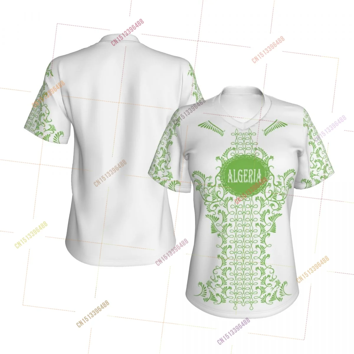 2026 Algeria Flag Shirts Women Patriotic Tee Tops V-Neck Short Sleeve Summer Soft Breathable Lady Y2k T-Shirt