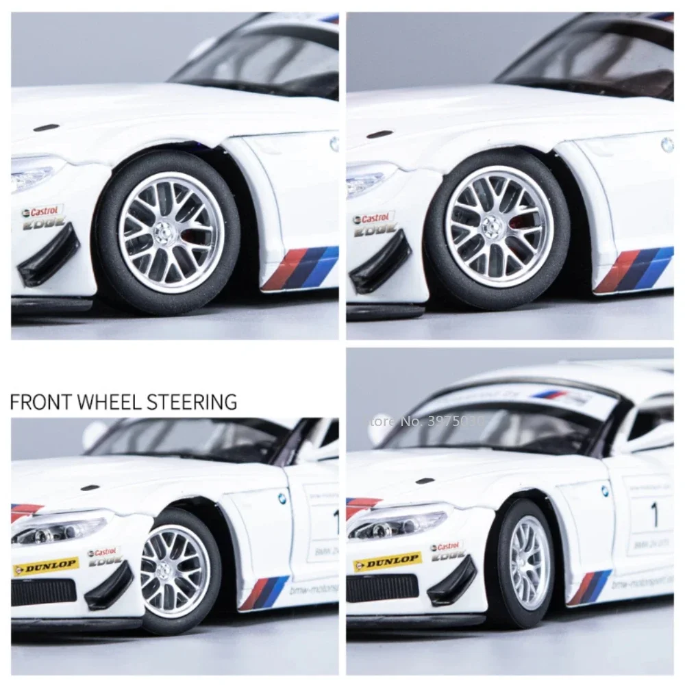 1/24 BMW Z4 GT3 Alloy Model Racing Car Toy Diecast Simulation Sports Car with Sound Light Scale Toys for Children Birthday Gifts